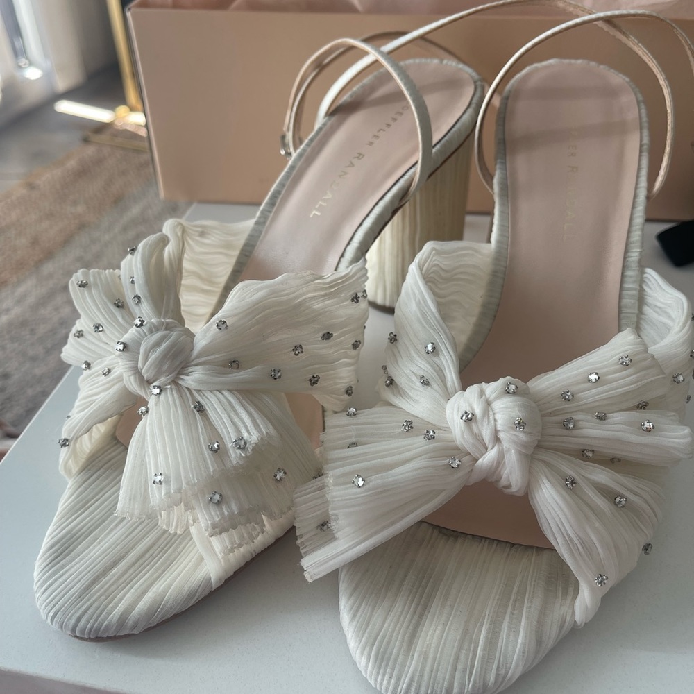 Loeffler Randall White Heeled Sandals - Picture 2 of 16